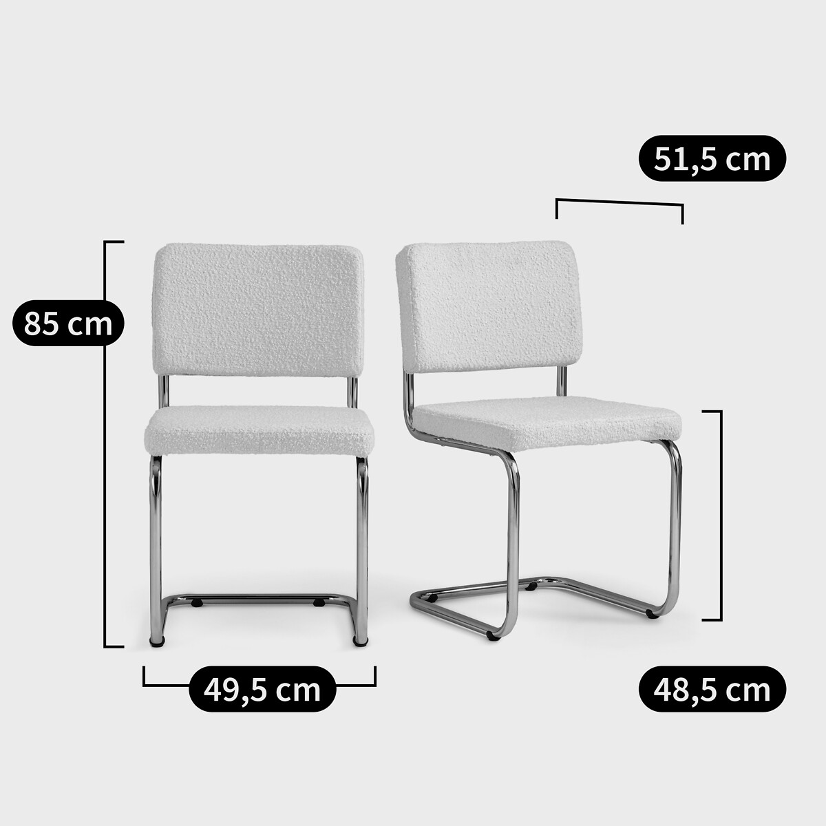 Lot 2 de chaises bouclette, Sarva ecru, LA REDOUTE INTERIEURS