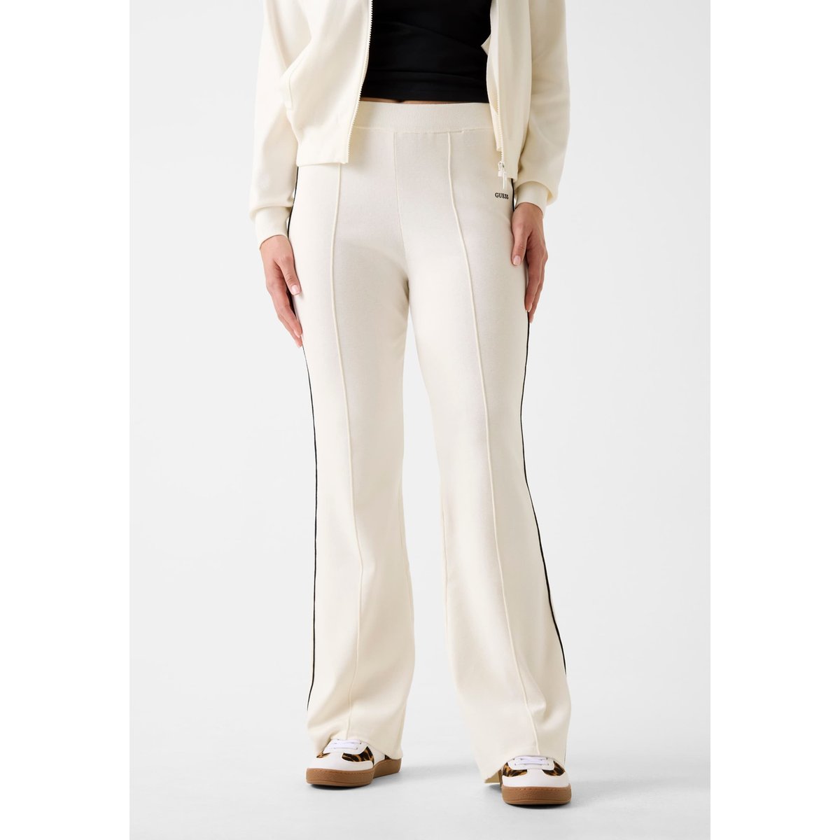 Pantalon De Survêtement Flare crème, GUESS