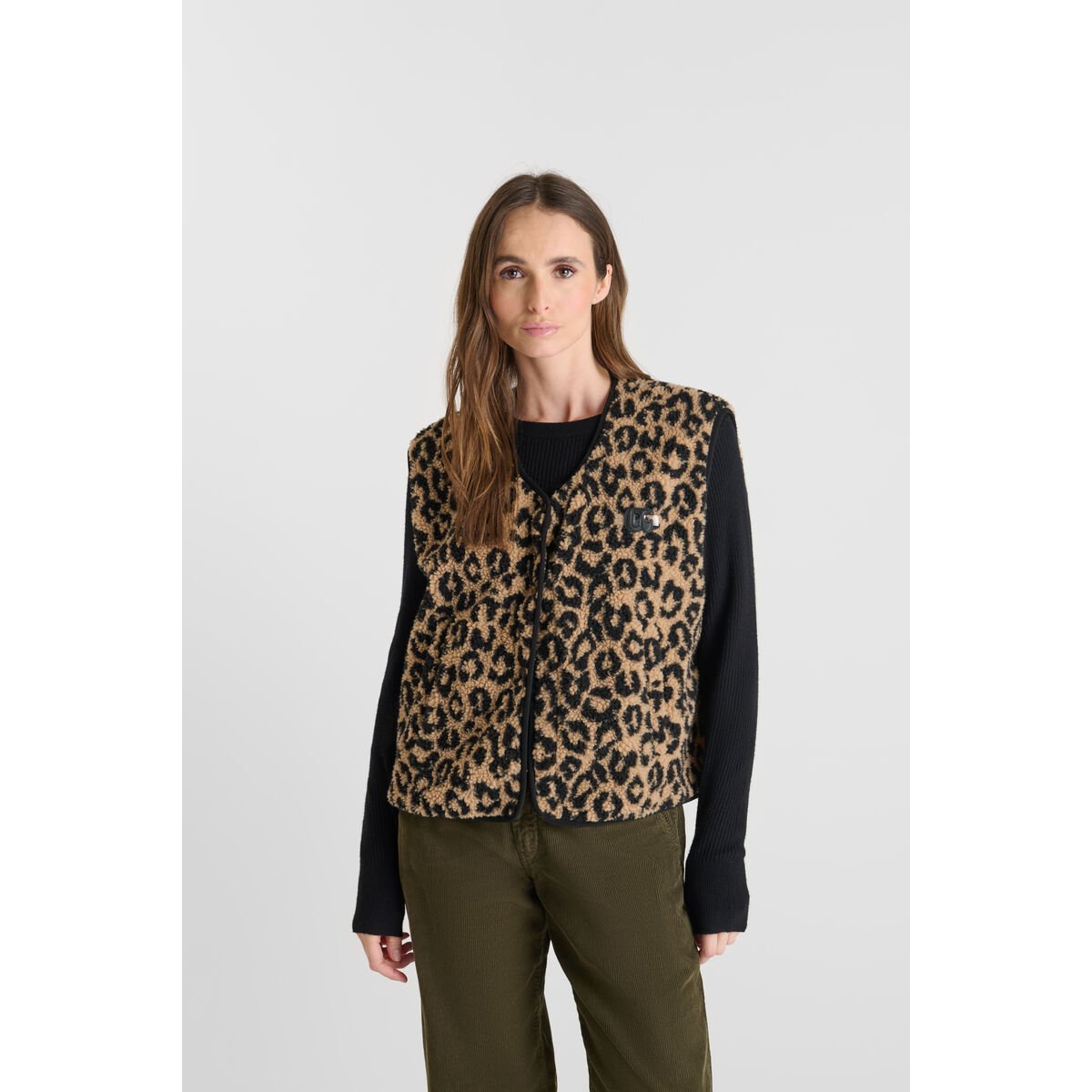 Veste sans manches GUDRU leopard, LE TEMPS DES CERISES