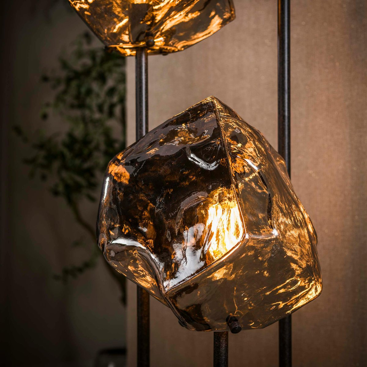 Lampadaire design verre chromé 3 blocs NIAGARA chrome, PIER IMPORT