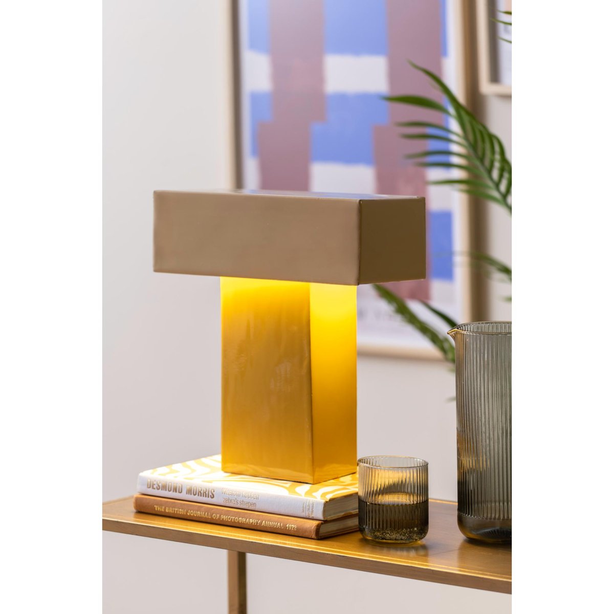 Lampe À Poser Métal GRATO RECTO jaune ocre, LEITMOTIV