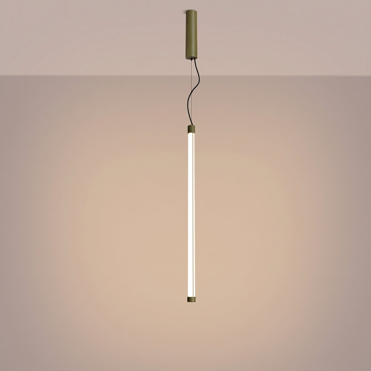 Suspension Acier Vert Olive LED 1 Trang vert olive, EDEN