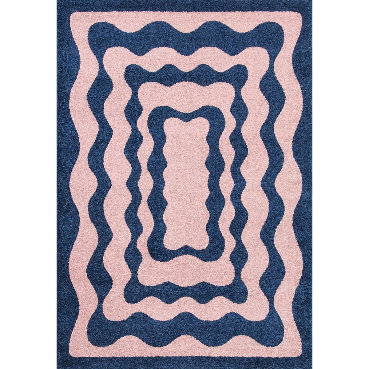 Tapis de salon rétro année 70 GROOVY bleu, NAZAR RUGS