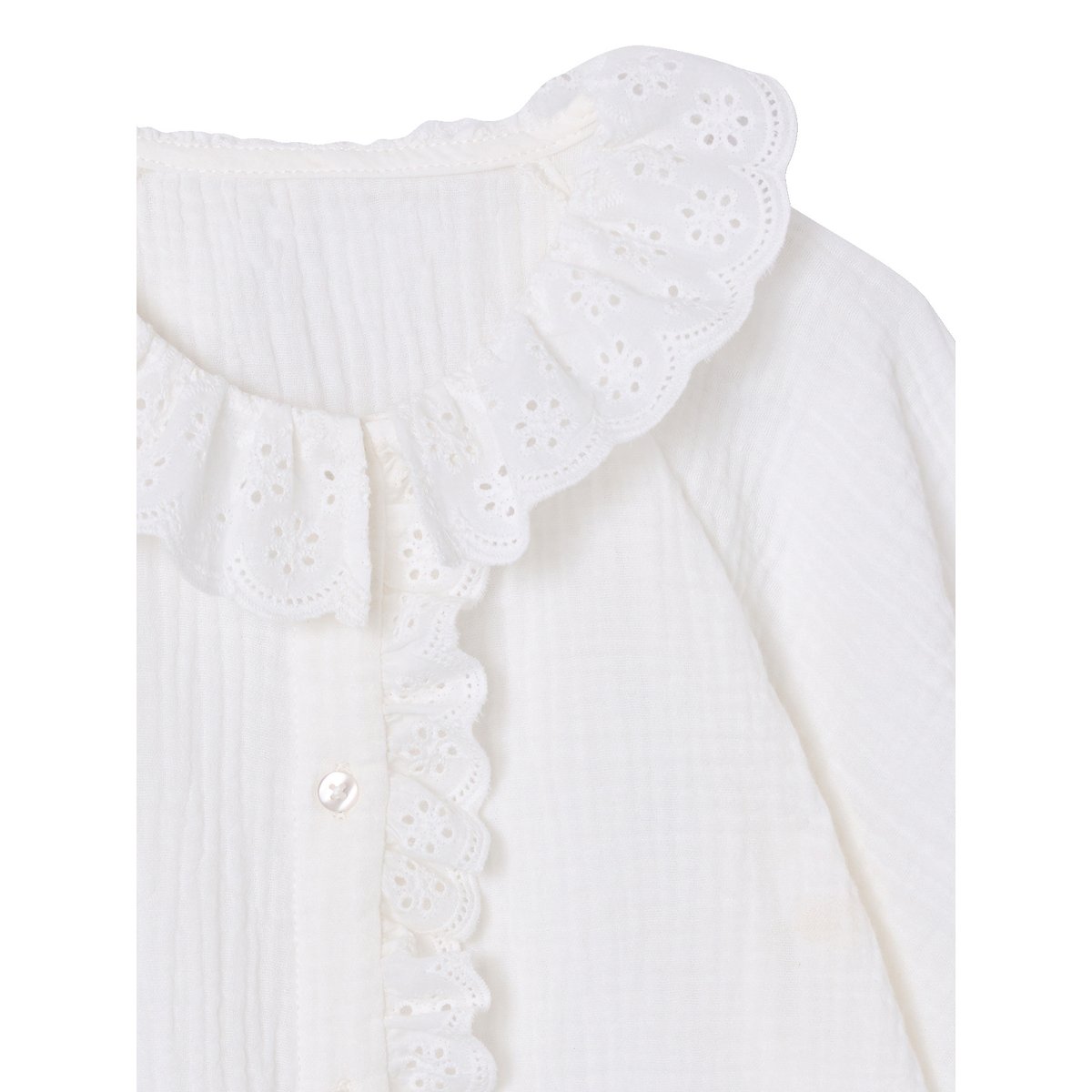 Chemise broderie anglaise écru, VERTBAUDET