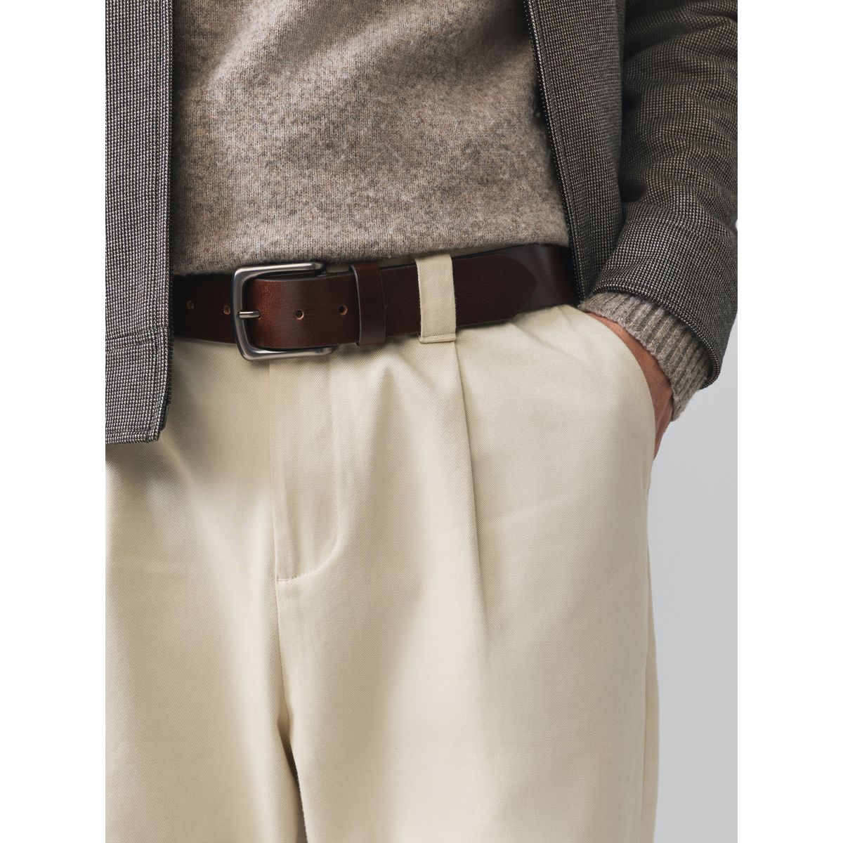 Ceinture décontractée en cuir marron chocolat, NEXT