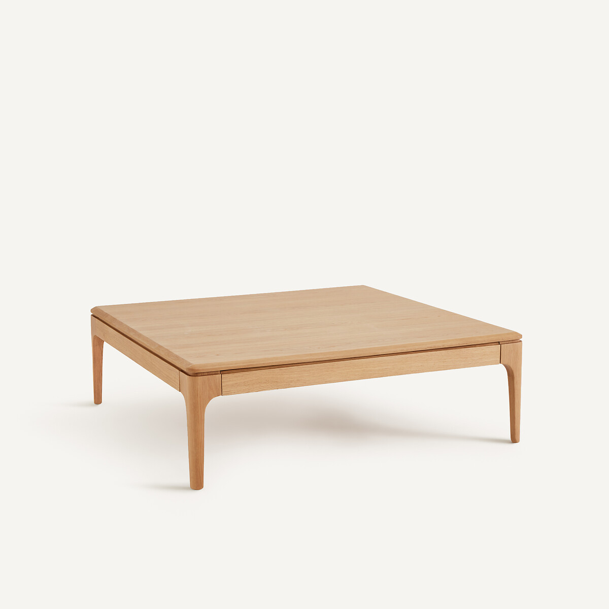 Mesa de centro quadrada em carvalho maciço e folheado, 2 gavetas, SANARA carvalho natural, AM.PM