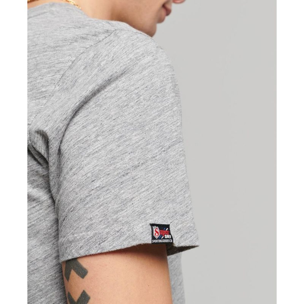 T-shirt à logo Vintage gris athlétique chiné, SUPERDRY