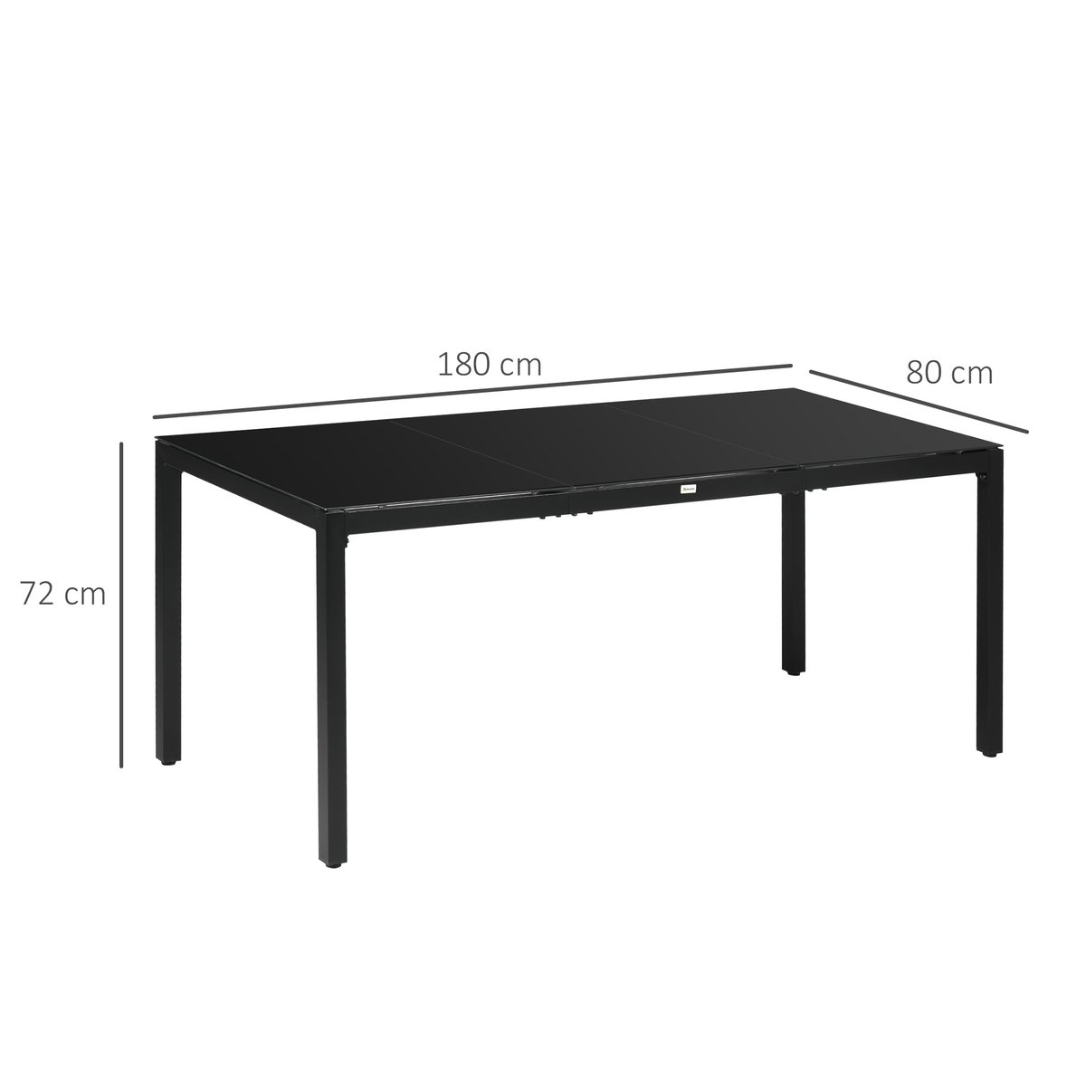 Table de jardin Aluminium Noir noir, OUTSUNNY