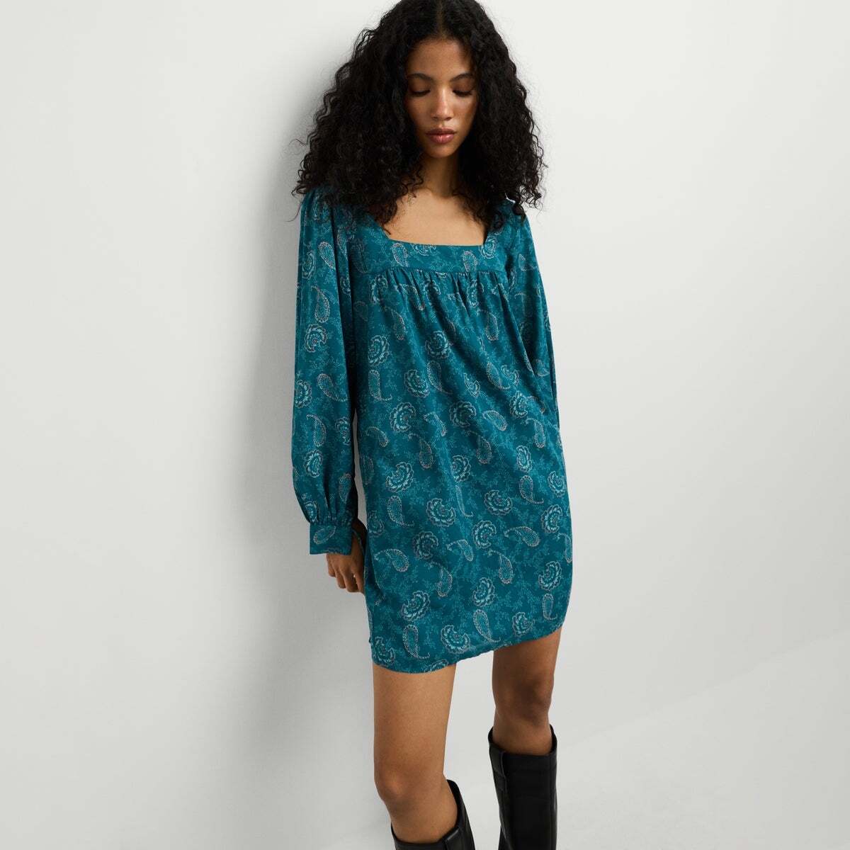 Robe Courte À Imprimé Paisley vert canard, PEPE JEANS