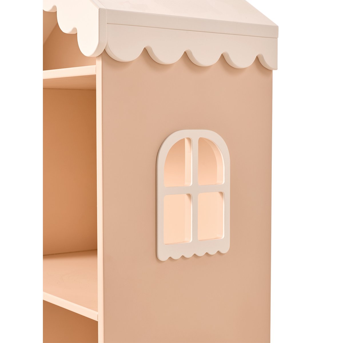Bibliothèque feston bois maison rose, VERTBAUDET