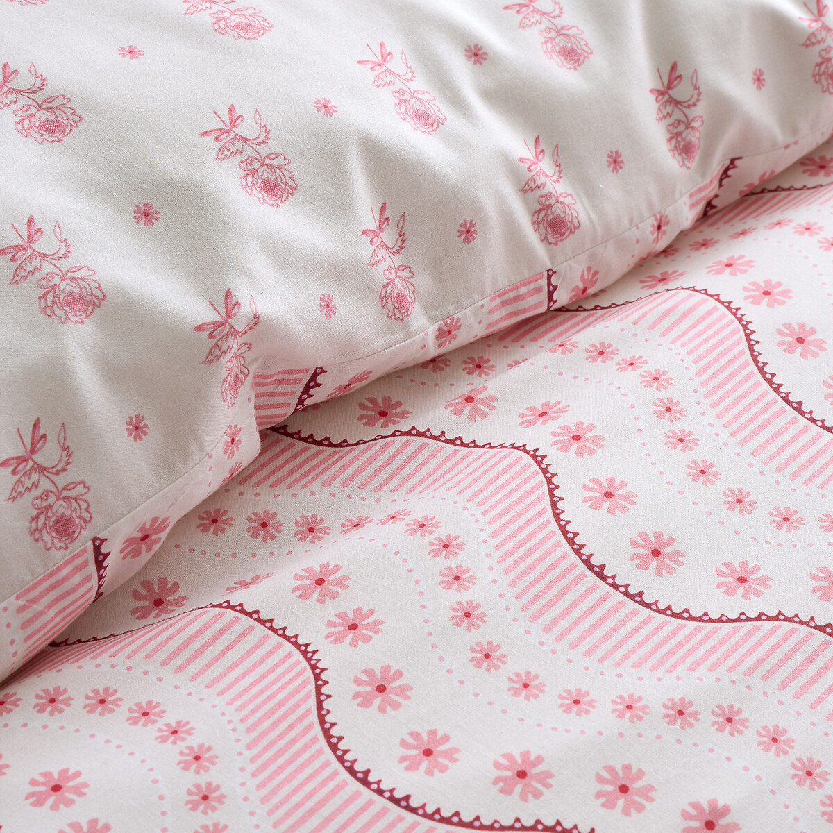 Spitalfield Silk Stripe Reversible Cotton Duvet Cover And Pillowcase Set pink, CATH KIDSTON