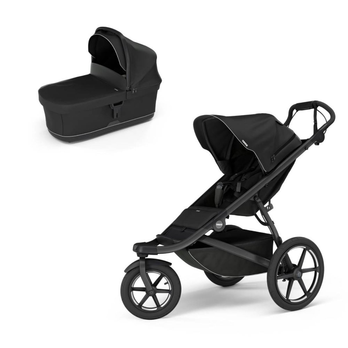 Pack poussette duo Urban Glide 3 + nacelle Urban Glide noir, THULE