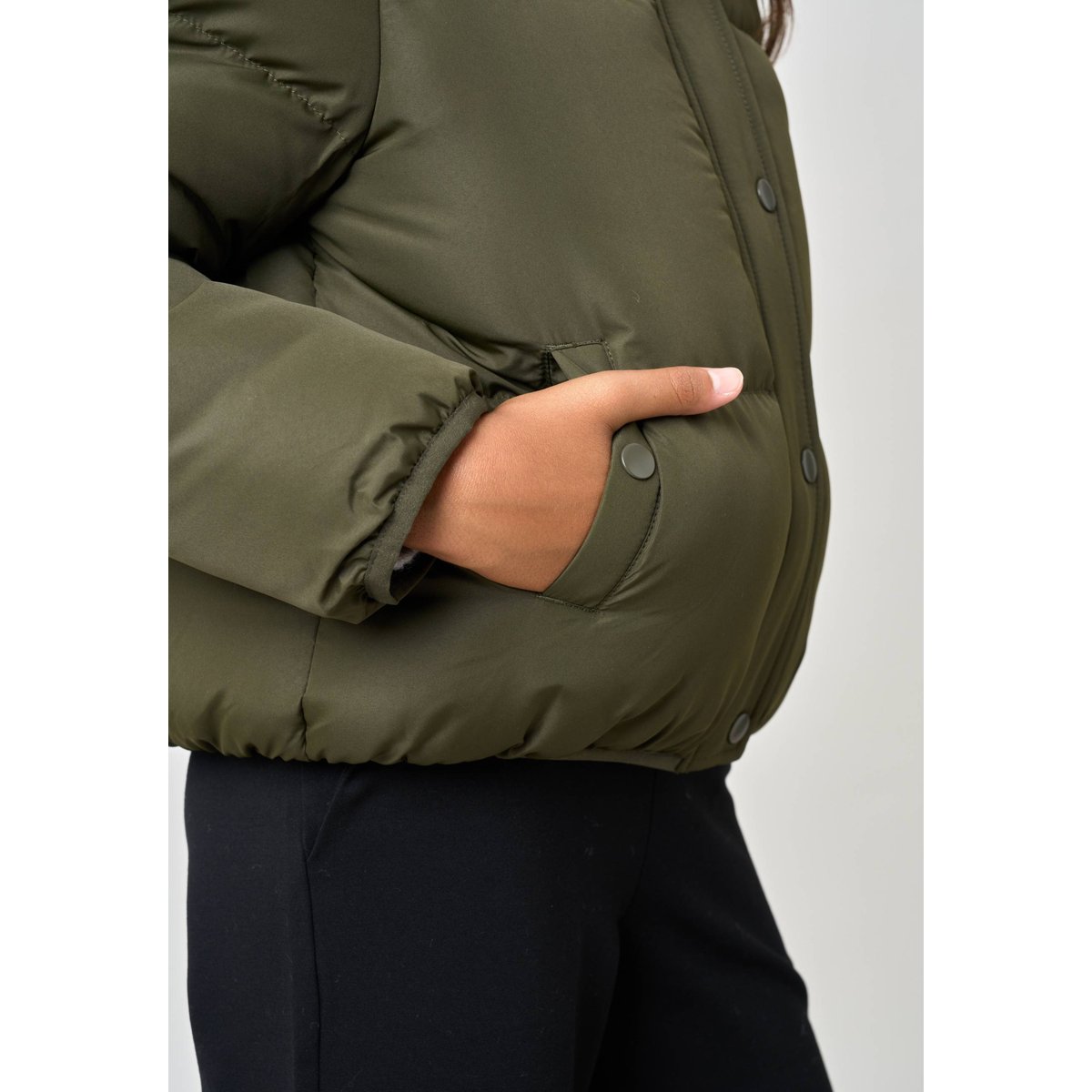 Doudoune courte fille ISKA light khaki, DEELUXE