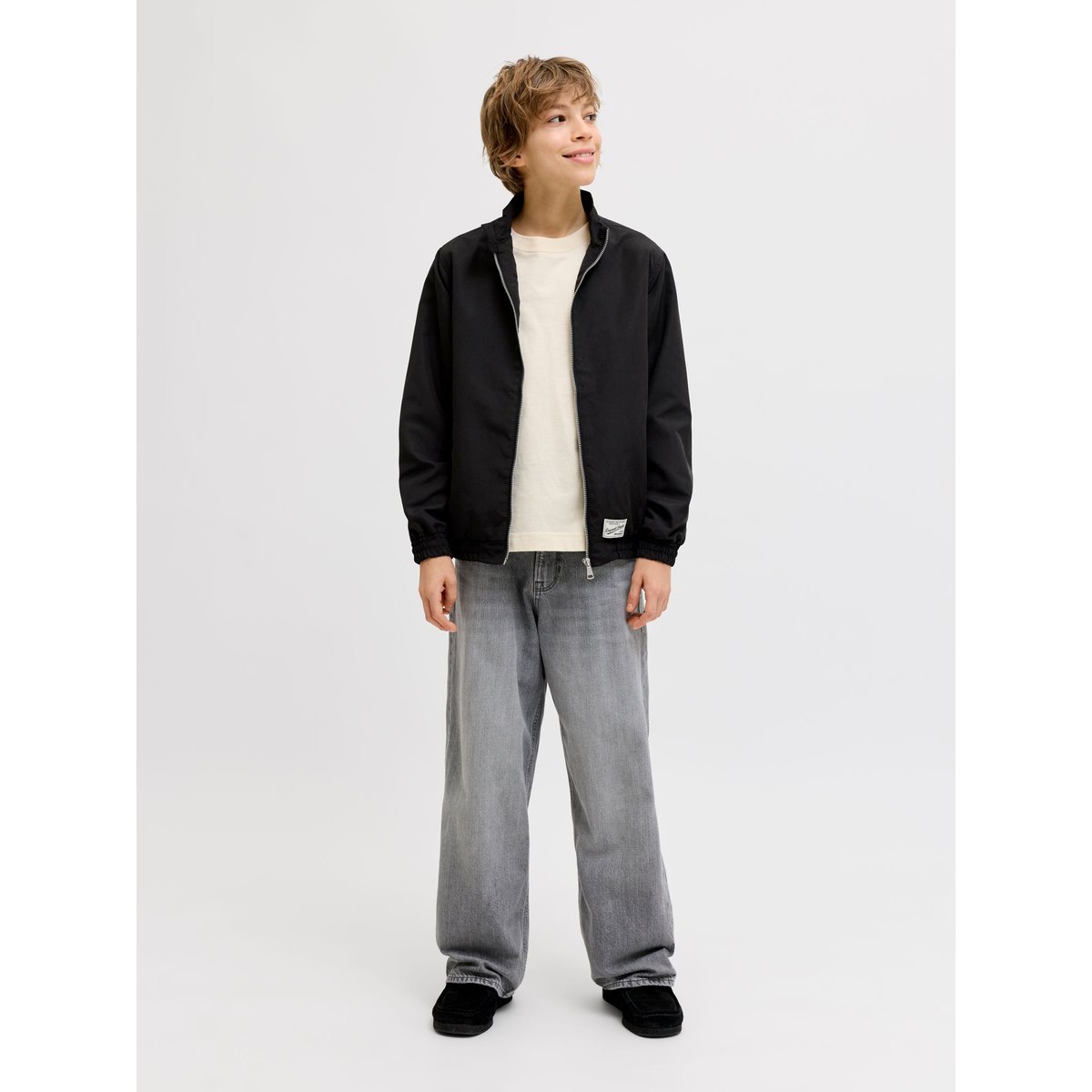Jean À Coupe Wide black denim, JACK & JONES JUNIOR