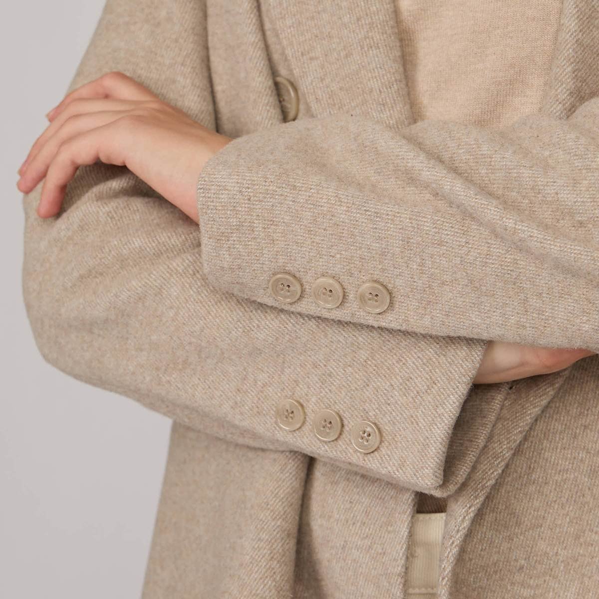 Manteau mi-long beige, MISE AU GREEN
