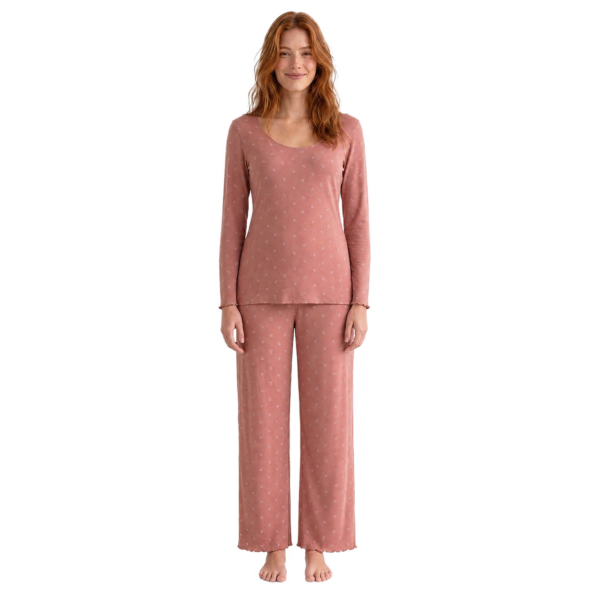 Pyjama grossesse 2 pièces bois de rose, VERTBAUDET