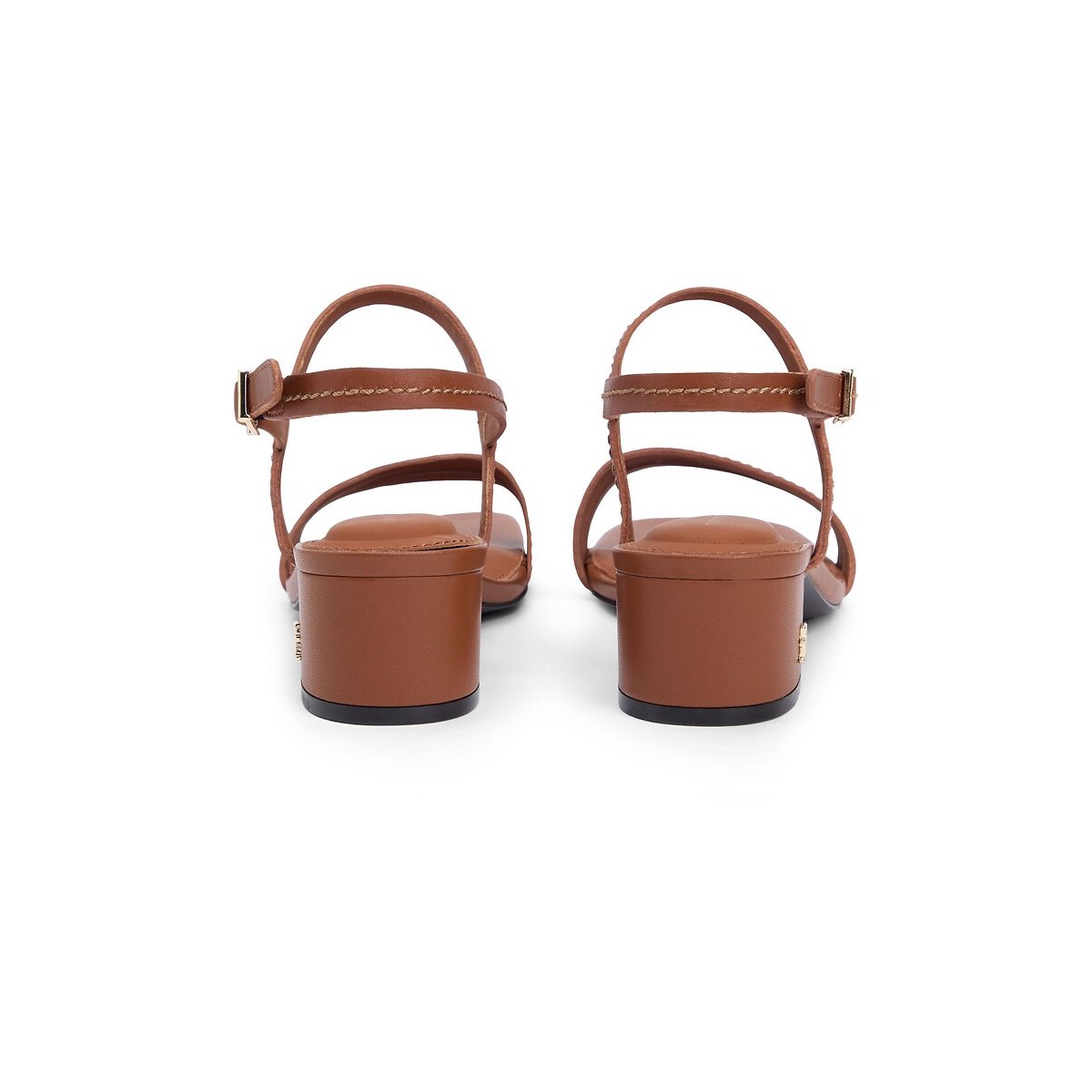 Leather Heeled Sandals cognac, TOMMY HILFIGER