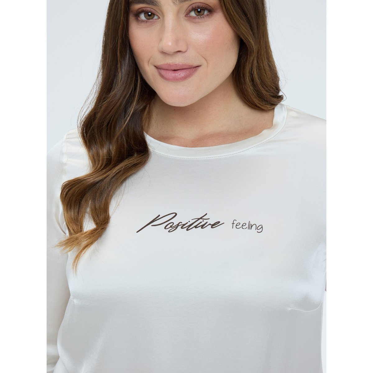 Blouse en satin Positive feeling blanc, FIORELLA RUBINO