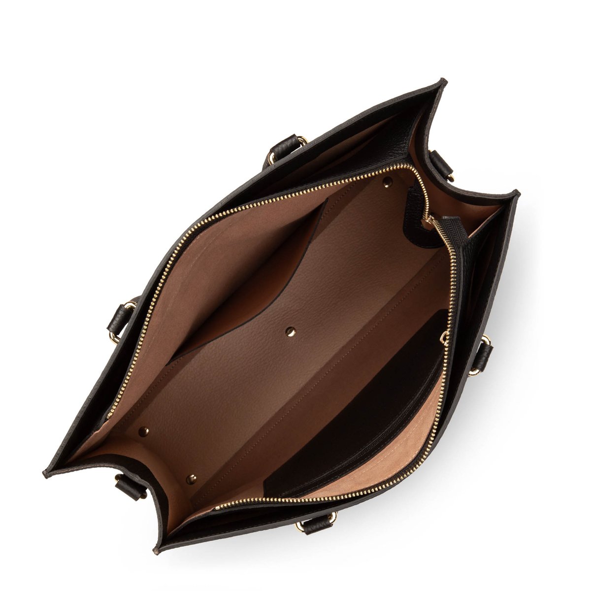 Grand sac cabas main, Made in France FOULONNÉ DOUBLE DAILY noir - in - nude, LANCASTER