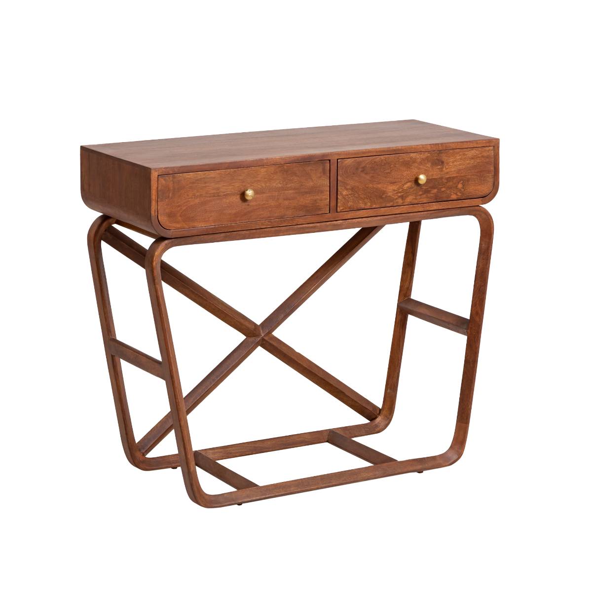 Console en bois de manguier SAM bois foncé, MADE IN MEUBLES 