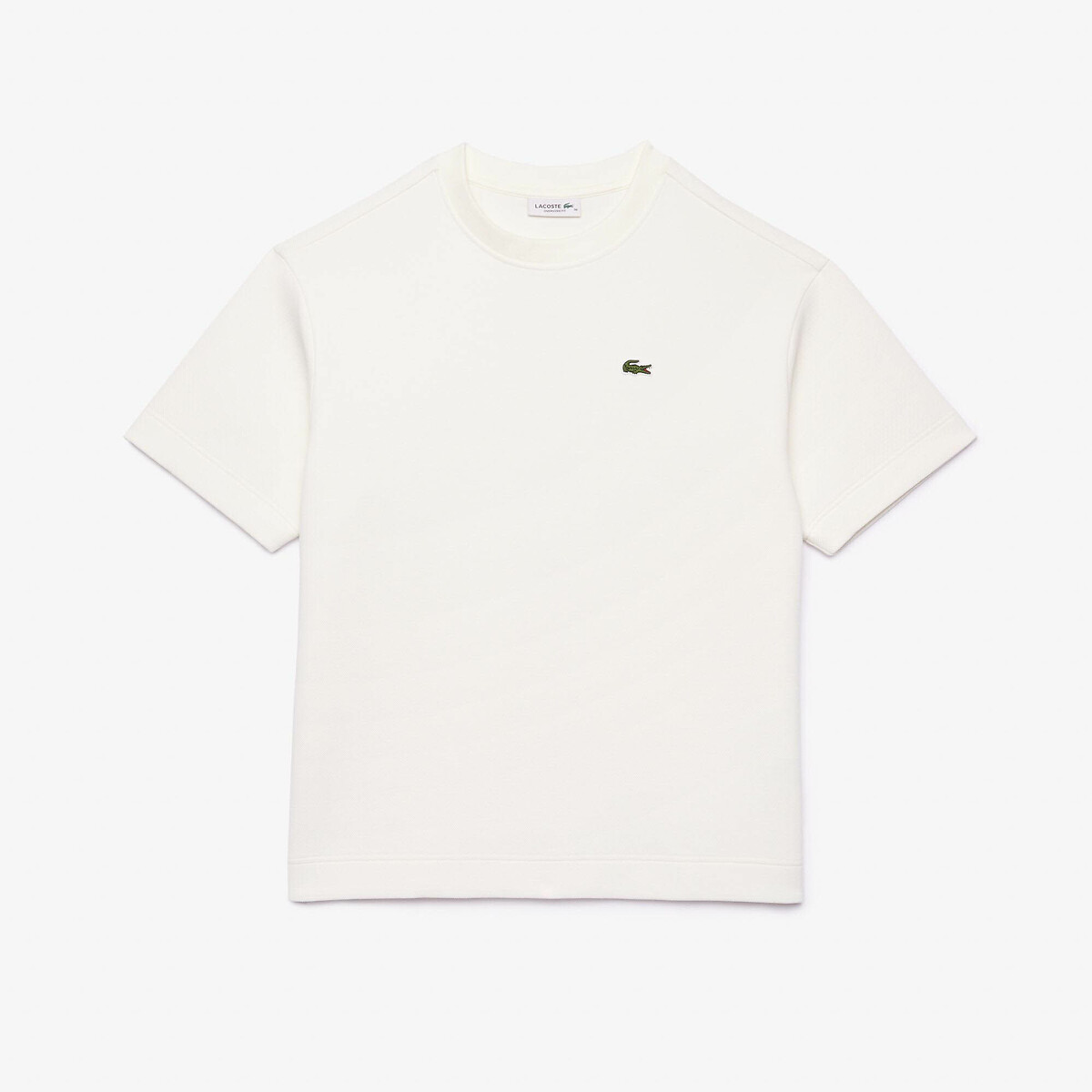 Tee-shirt manches courtes col rond blanc, LACOSTE