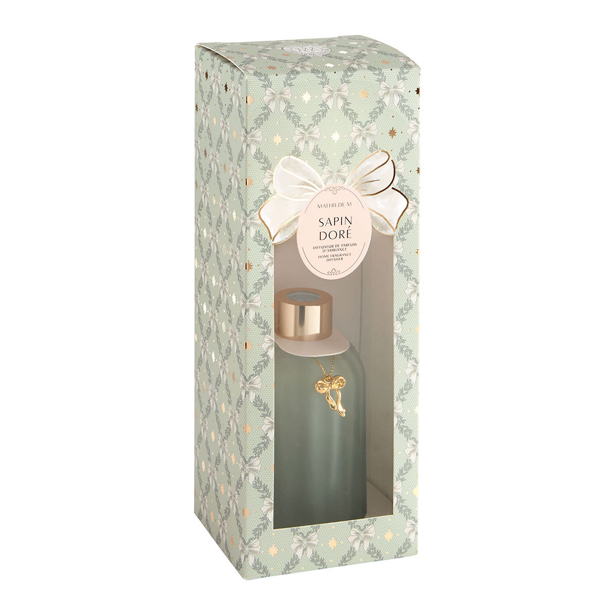 Diffuseur de parfum Sapin Doré RUBANS DE FÊTE vert, MATHILDE M