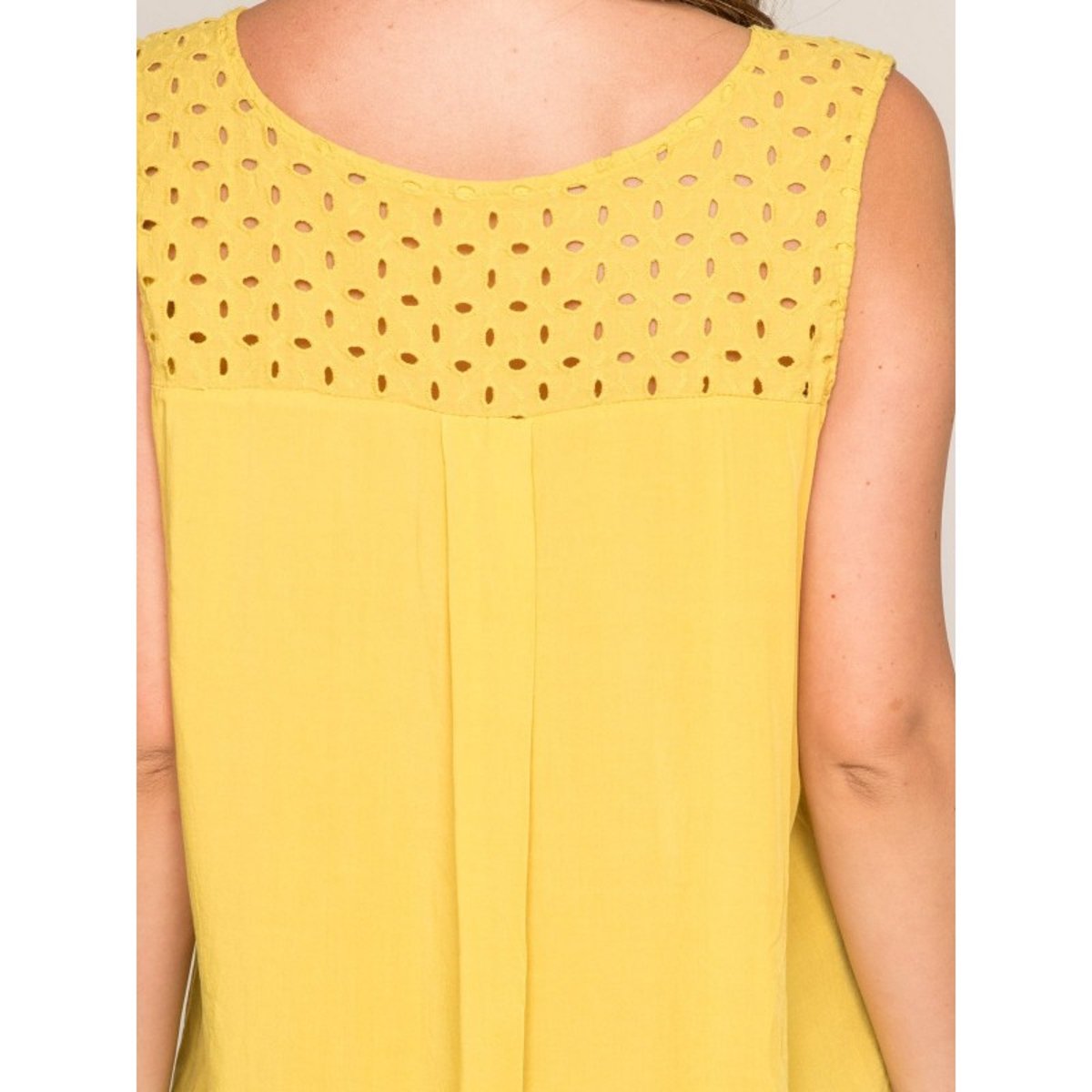 Top Broderies Anglaises Faraon jaune, DONA LISA