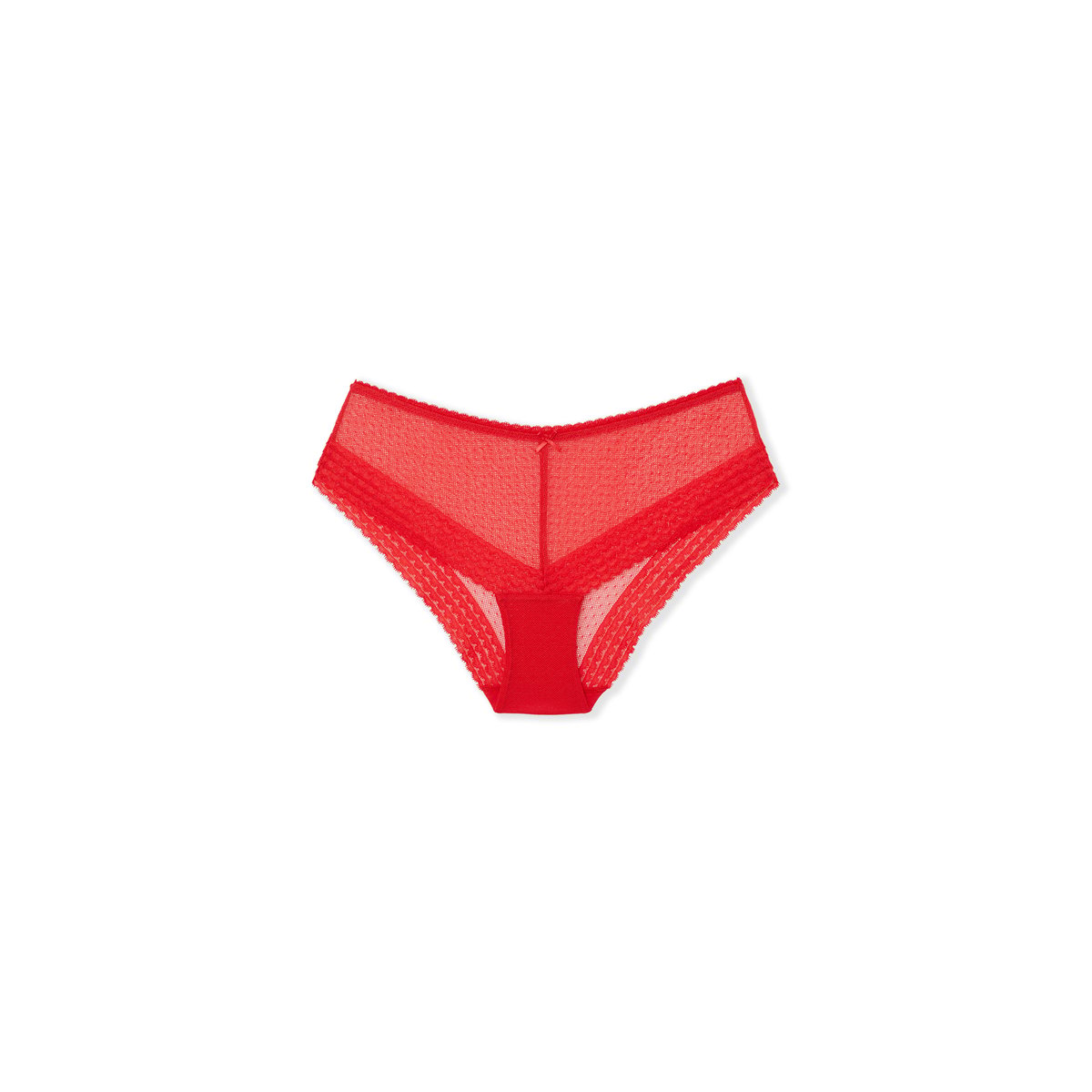 Shorty en dentelle CANDIDE rouge, ETAM