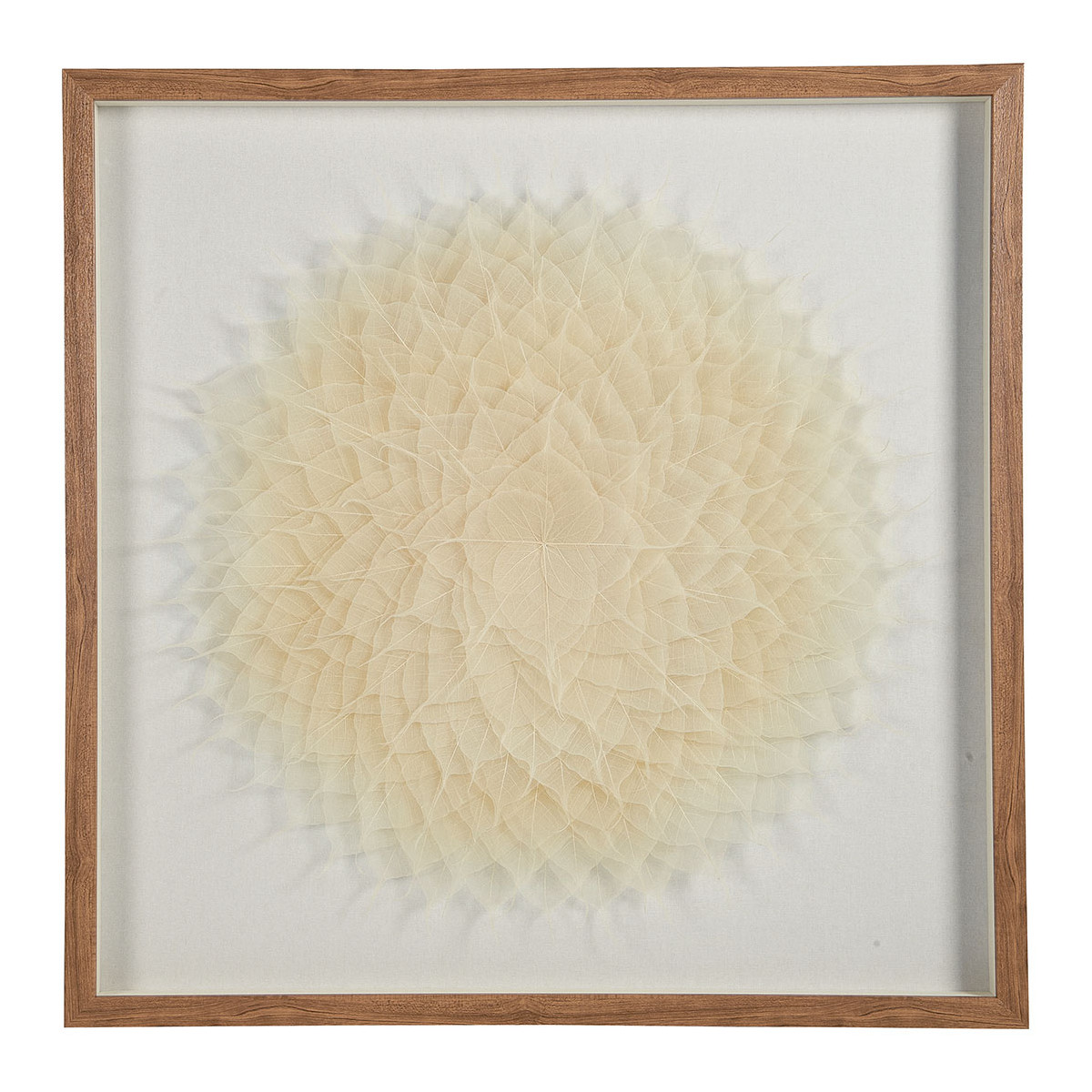 Décoration murale FLEUR feuilles beige, BLANC D’IVOIRE