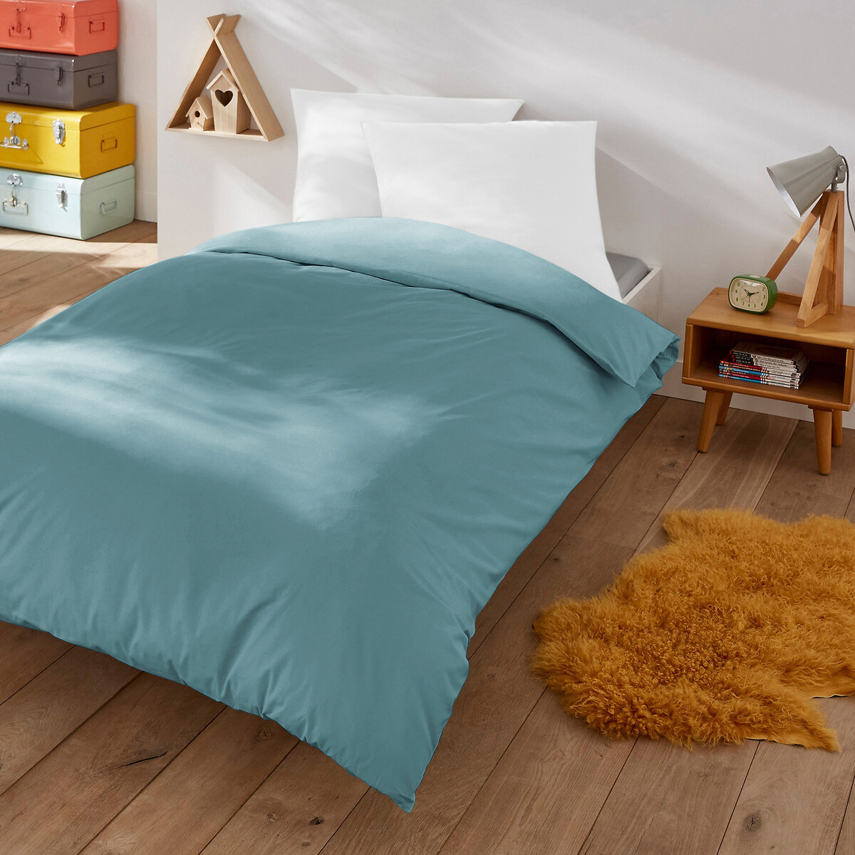 Housse de couette enfant en coton, Scenario bleu azur, LA REDOUTE INTERIEURS