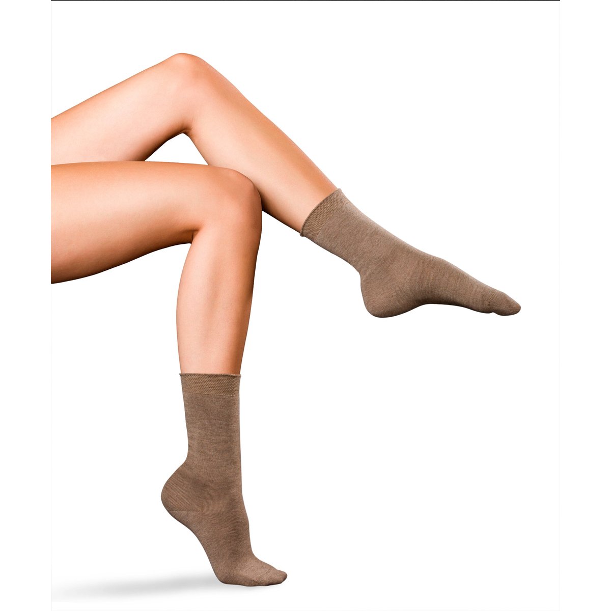 Chaussettes No. 1 Finest Cashmere marron chiné, FALKE