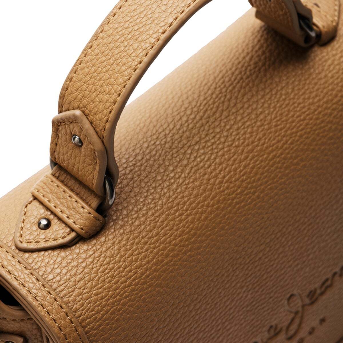 Sac Bandoulière À Rabat Effet Cuir beige nu, PEPE JEANS