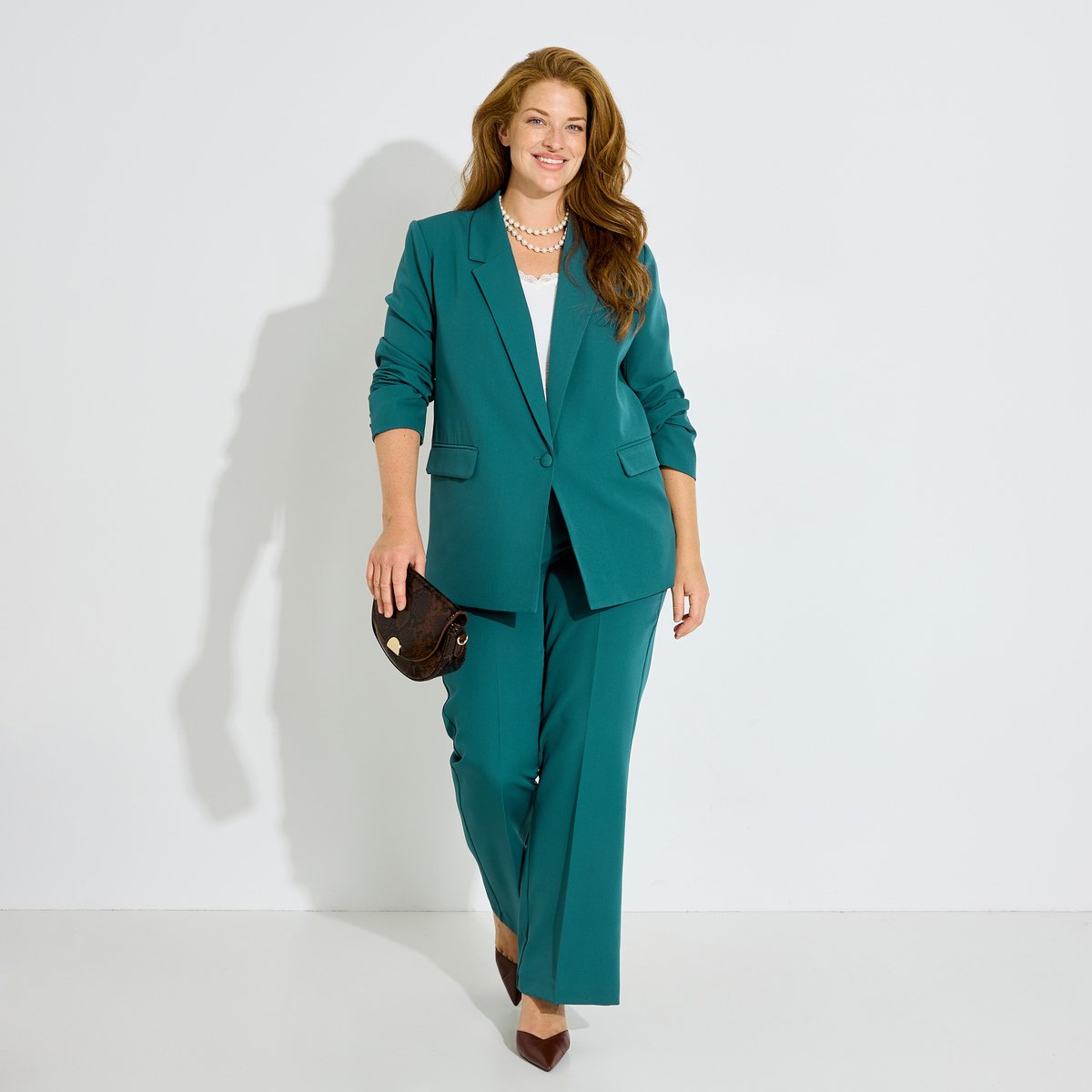Veste blazer col tailleur vert, GRAIN DE MALICE