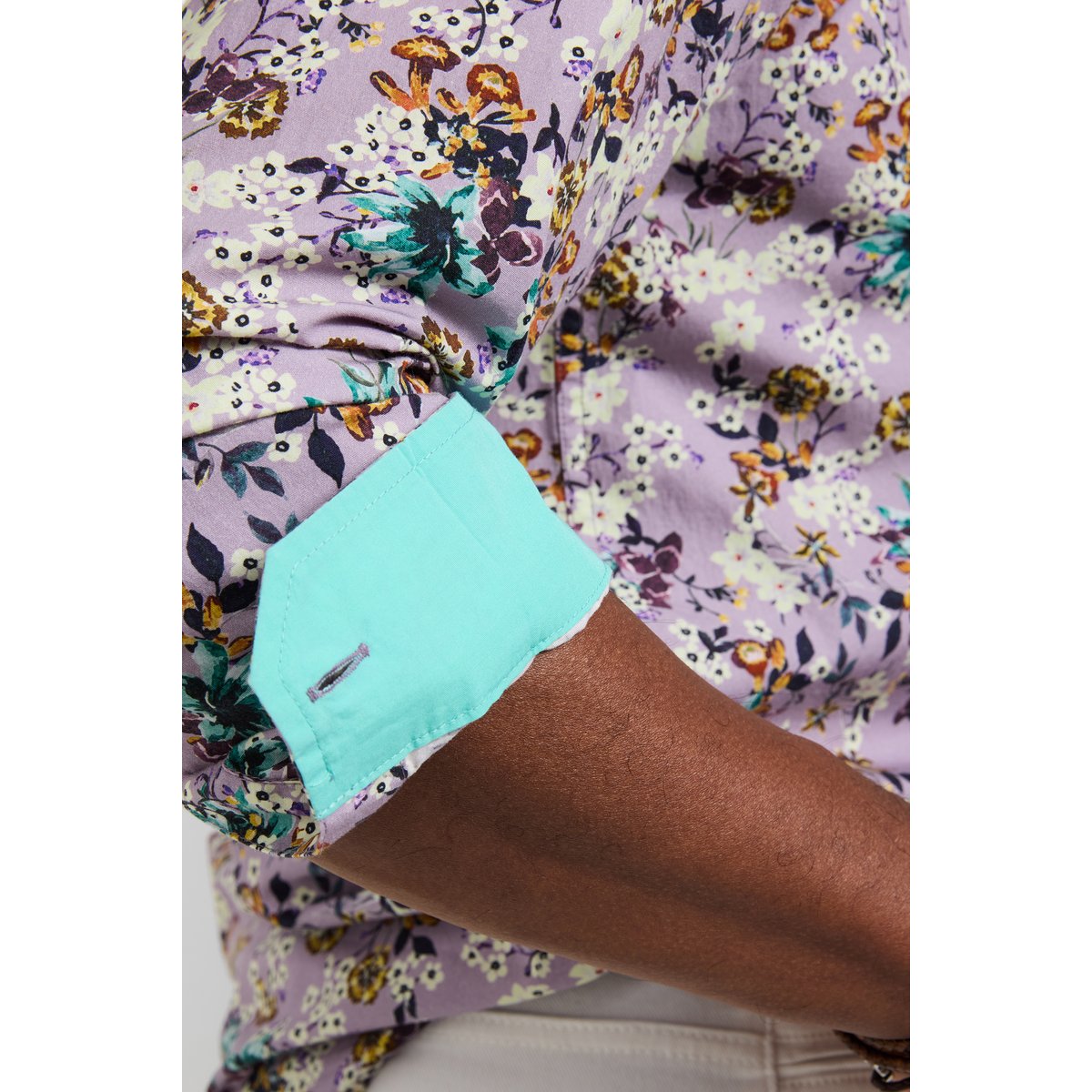 Chemise à manches longues imprimé floral intégral violet, JOE BROWNS