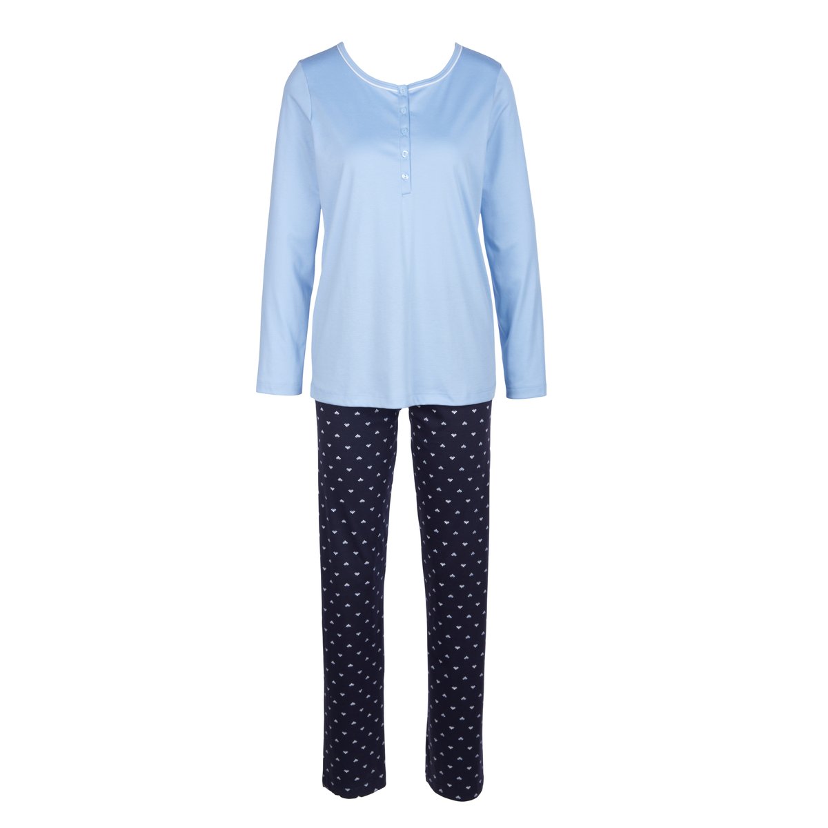 Pyjama manches longues Coton NIGHT LOVERS bleu lapis foncé, CALIDA