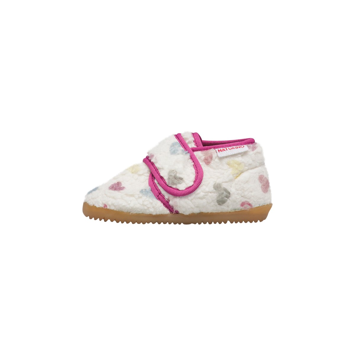 Pantoufles en laine HOME blanc crème-multicolore, NATURINO