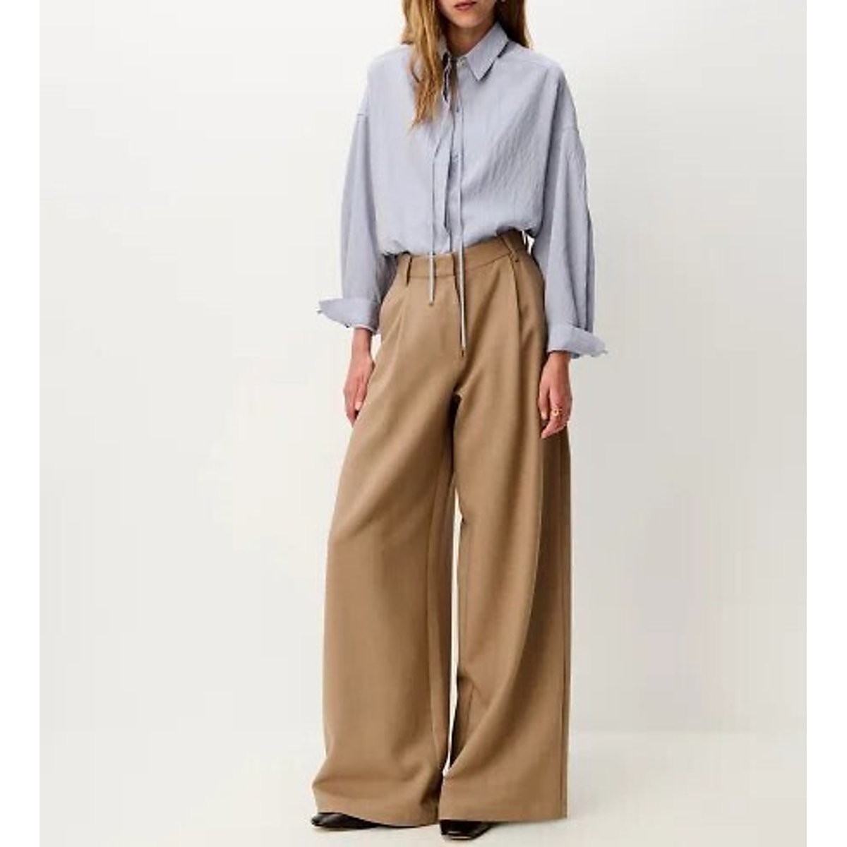 Liza striped long sleeve shirt beige stripe/blue, SESSUN