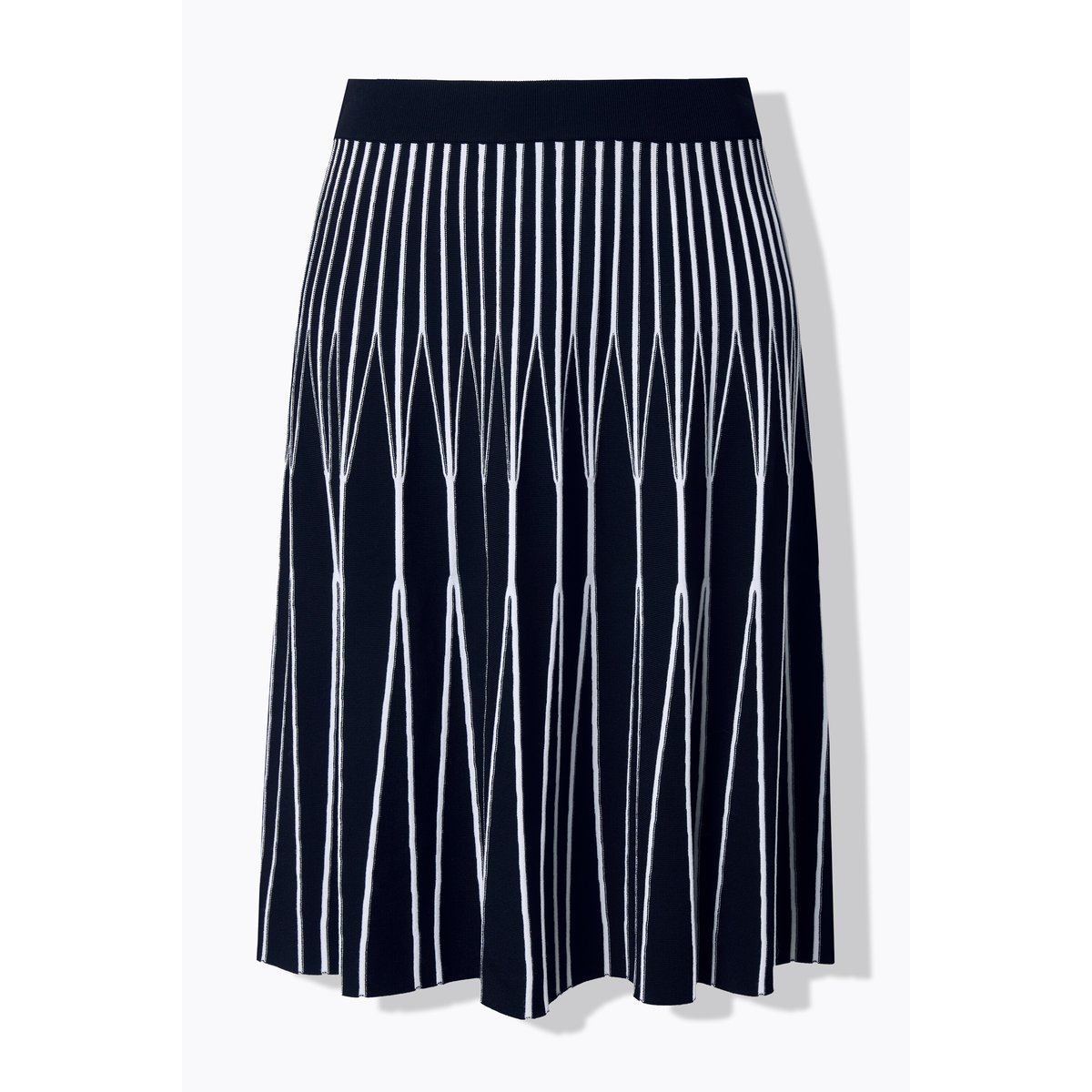 Jupe plissée longueur midi, rayures noir, ULLA POPKEN