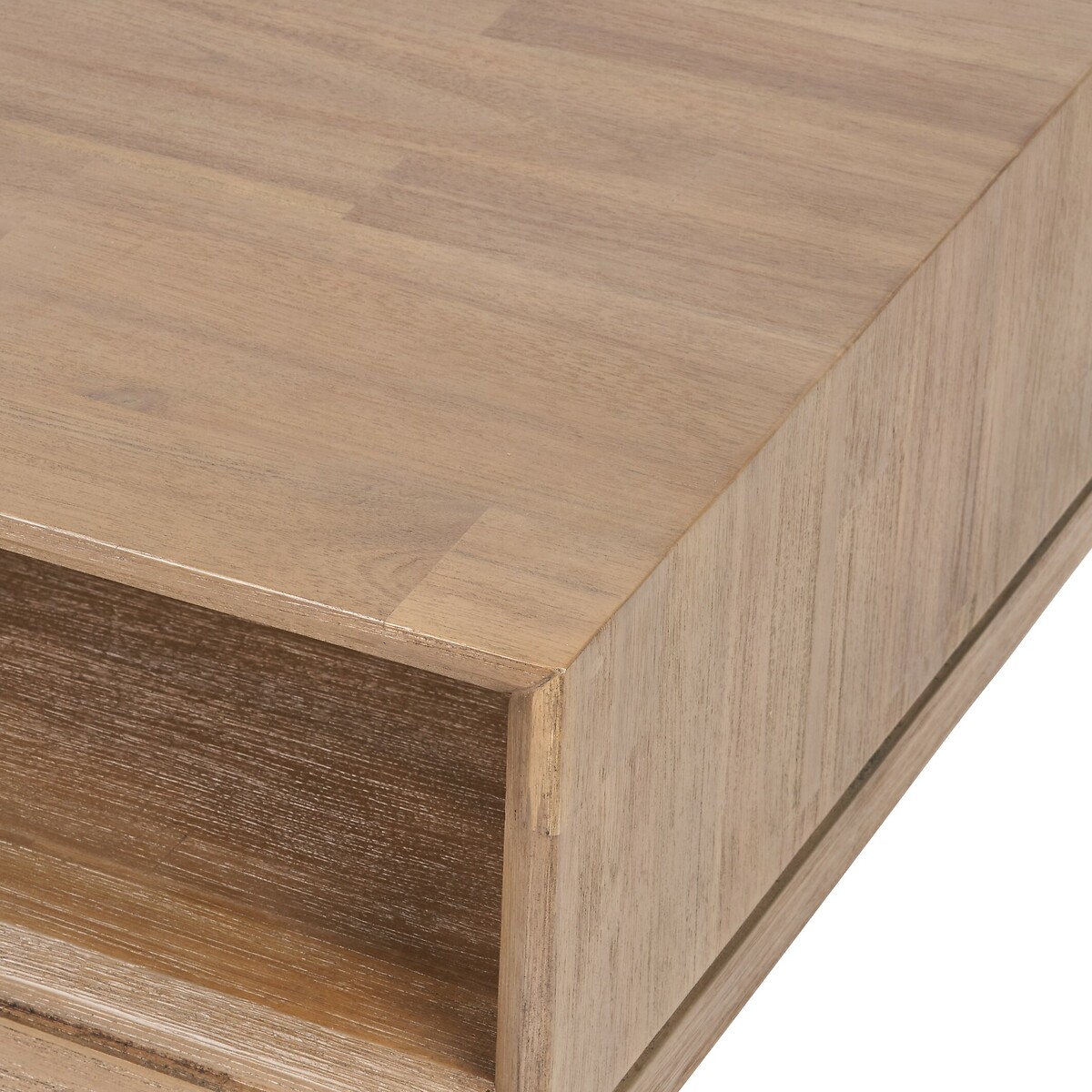 Giano Acacia Wood Storage Coffee Table black/natural, ÉDITÉ