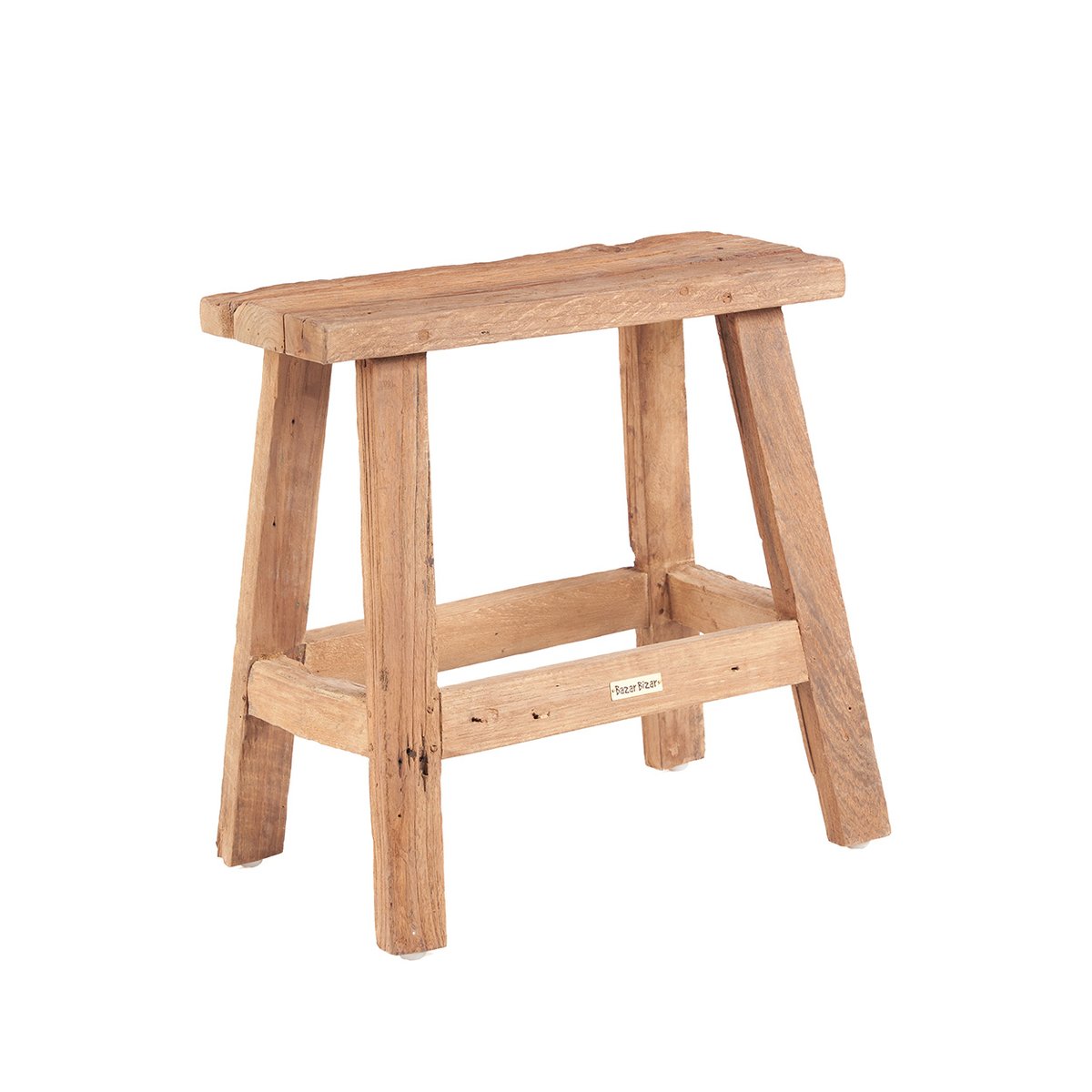 Tabouret en bois de teck FAB beige, BAZAR BIZAR