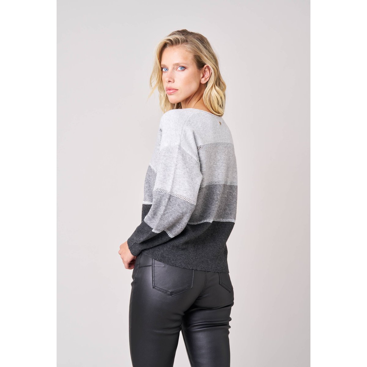Pull femme en maille LODINA gris, DEELUXE