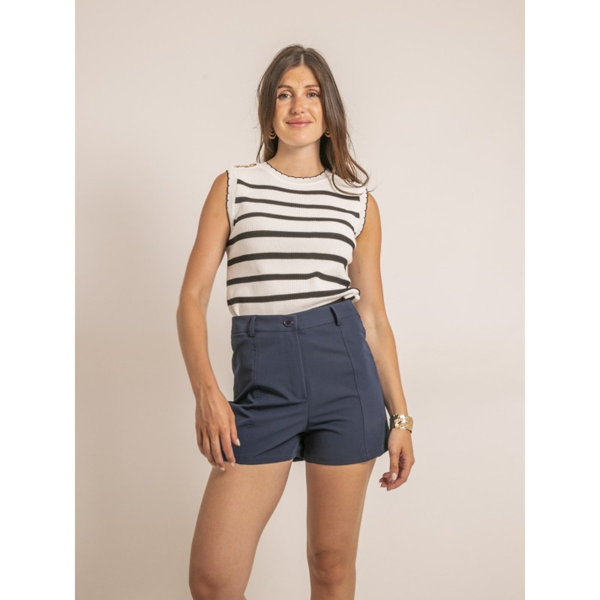 Short Taille Haute Xoperta bleu marine, DONA LISA