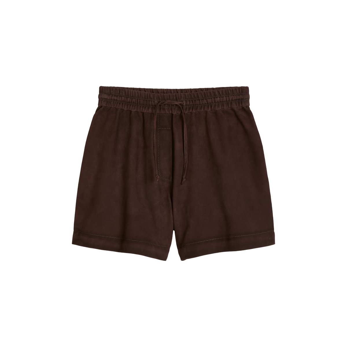 Short en cuir regular en cuir de chèvre velours doux rouge foncé, MARC O’POLO DENIM