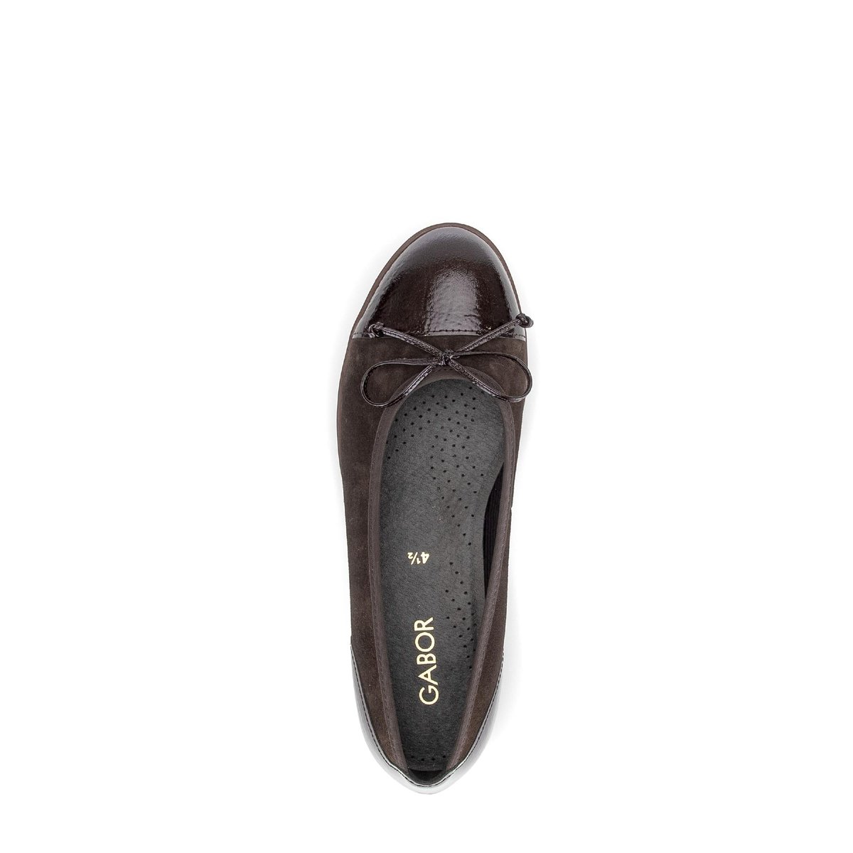 Ballerines en cuir à talon décroché marron, GABOR