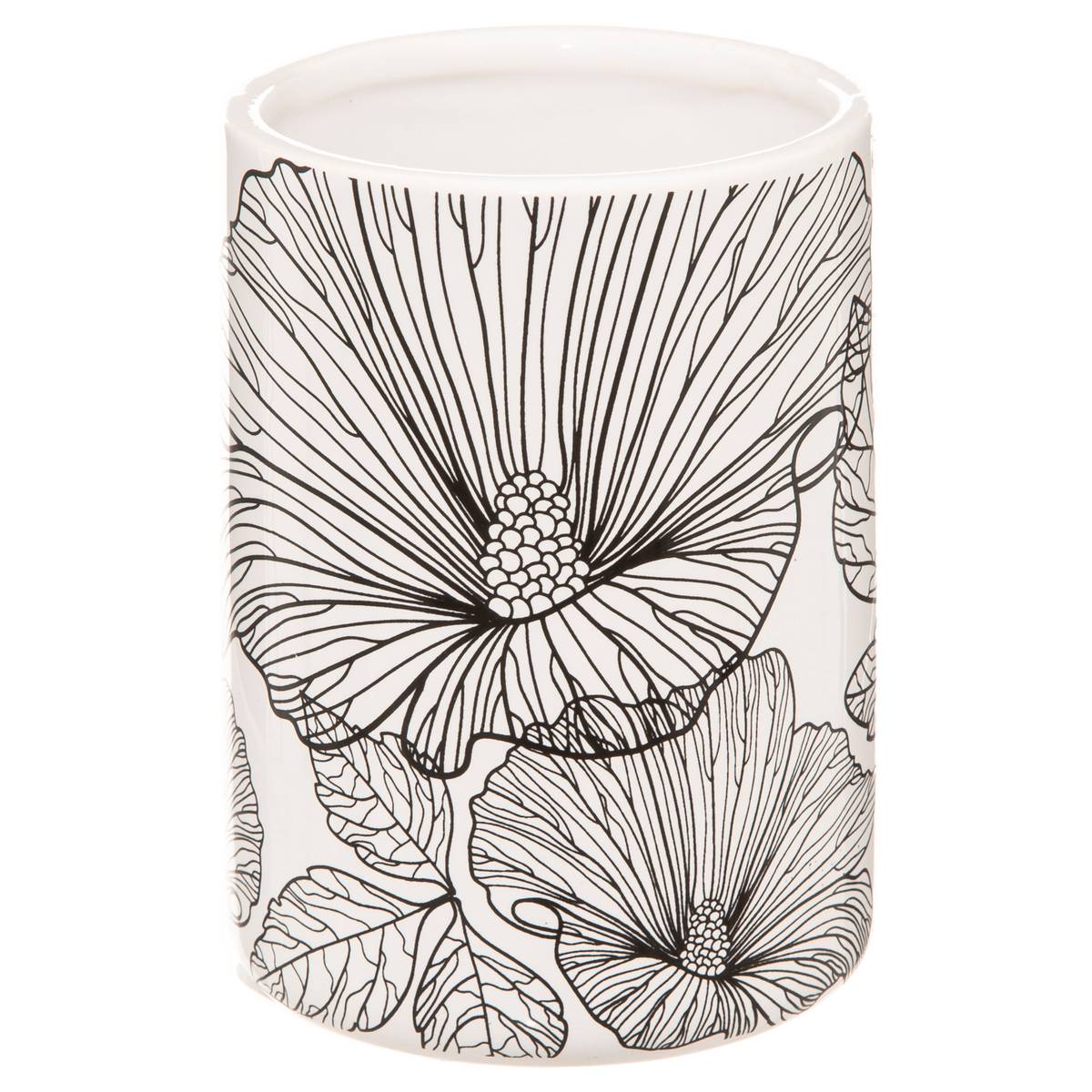 Gobelet BLACKFLORA noir et blanc, 5FIVE SIMPLY SMART