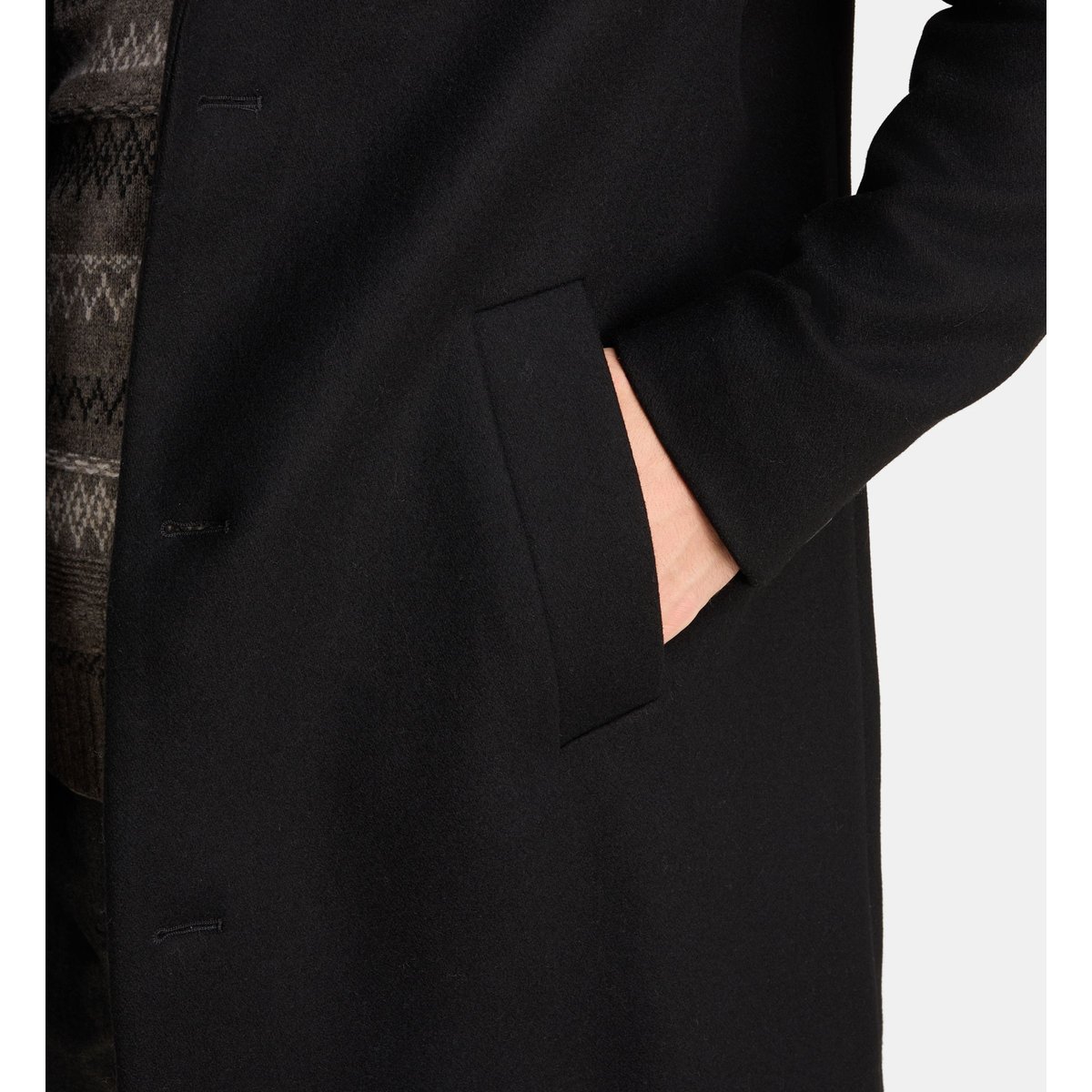 Manteau mi-long toat en laine mélangée noir, GALERIES LAFAYETTE