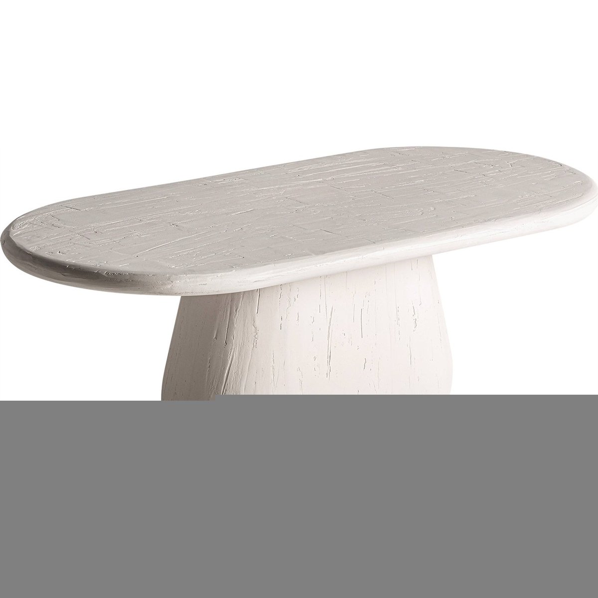 Table basse ovale en bois de manguier off white, RECOLLECTION