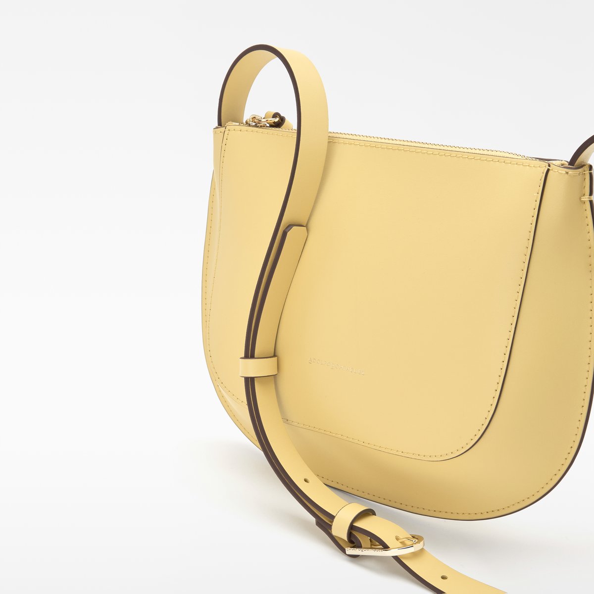 Sac Dorna en cuir avec fermeture à glissière ocre, ADOLFO DOMINGUEZ