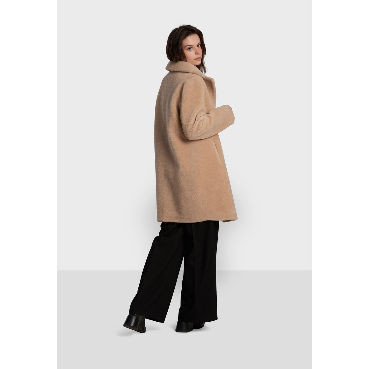 Manteau réversible mi-long boutonné VENUS café, OAKWOOD
