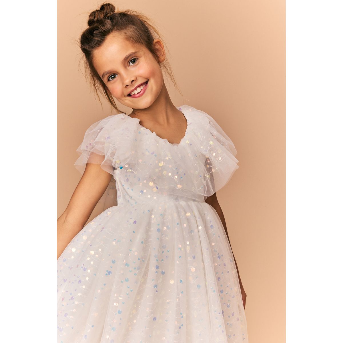 Robe de soirée à sequins blanc, NEXT